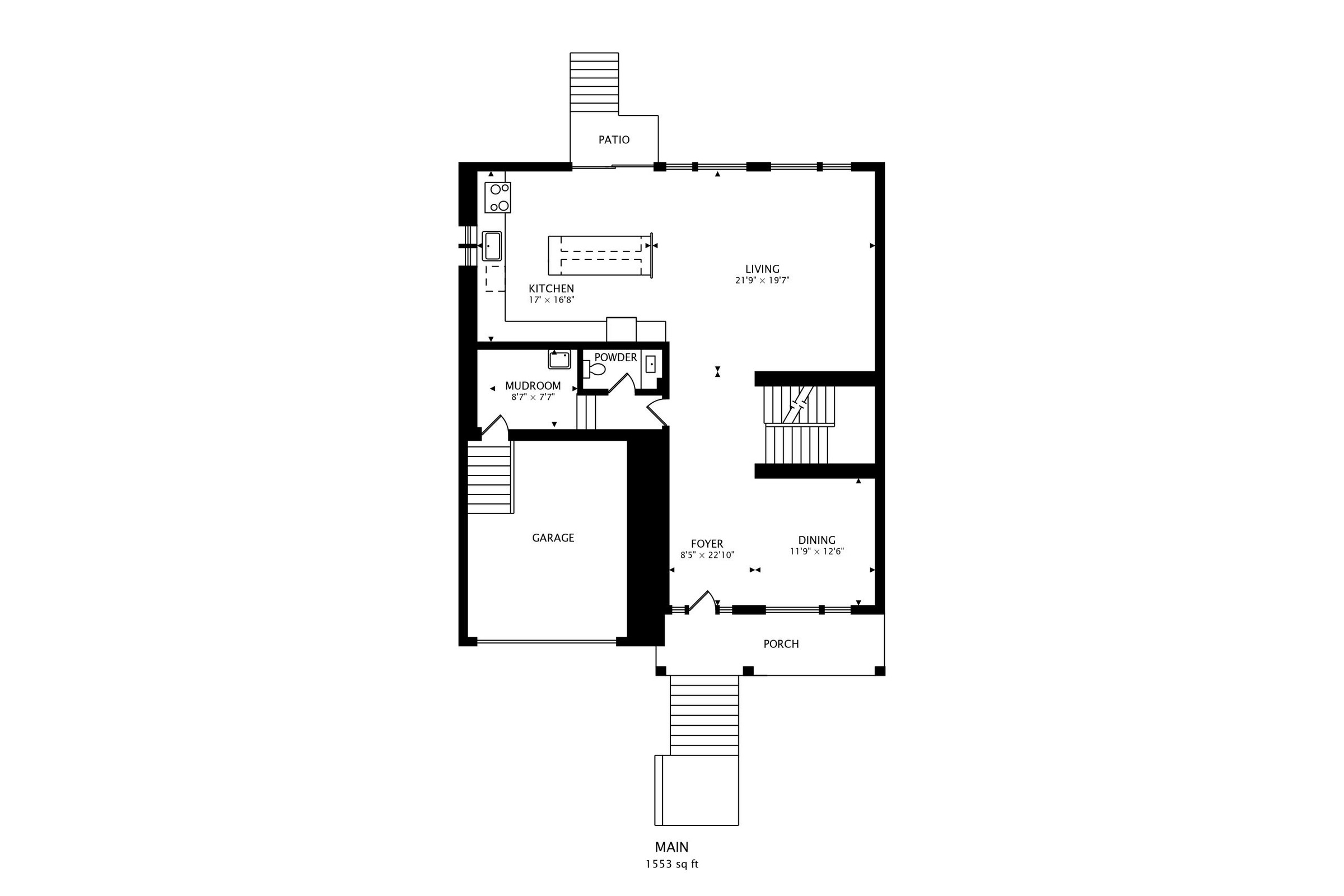 Main Floor · 1,553 sq ft — floor plan
